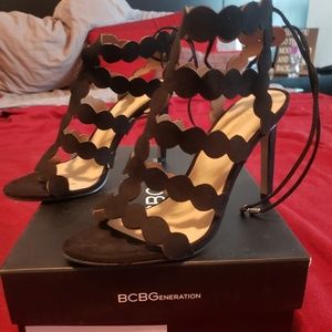 BCBG Generation strappy lace heels